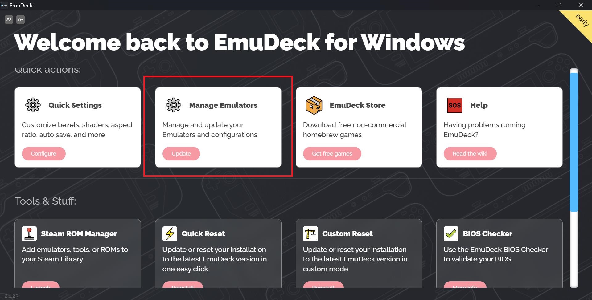 EmuDeck manage emulators